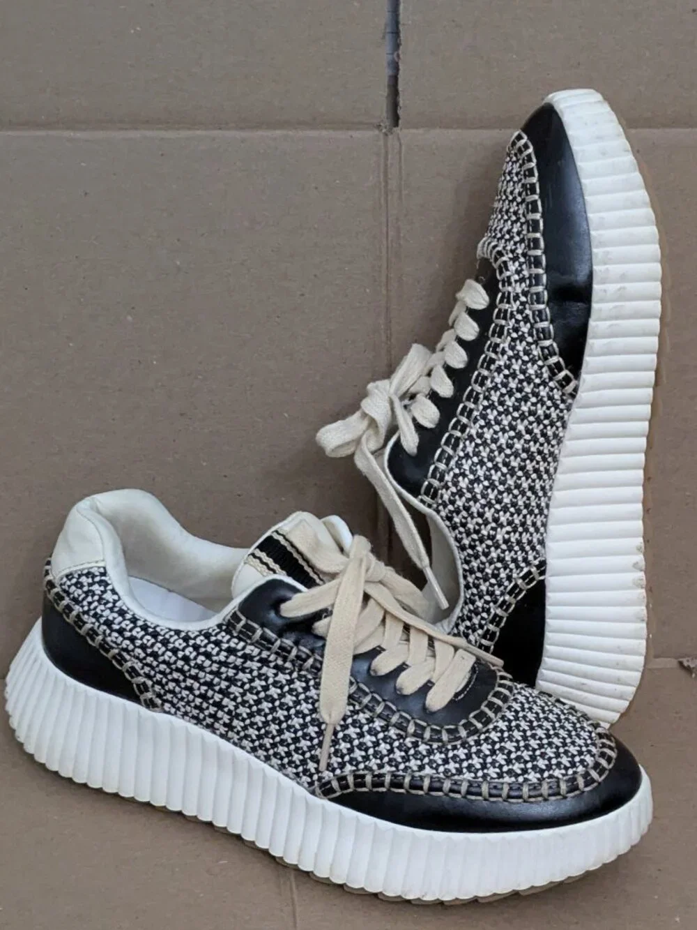SHUSHOP SELINA Everyday Crochet Wedge Women's Sneaker Black Size 8